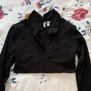 H&M Black High-Neck Crop Top